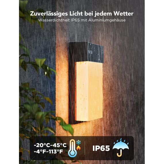Govee Outdoor Wandleuchte RGBIC, 1500LM Smart LED Wandleuchte Aussen mit 45 Scene Modes, IP65 Wasserdicht für Wandlampe, DIY Wandleuchte, Funktioniert mit Alexa, Google Assistant und Matter, 2 Stück