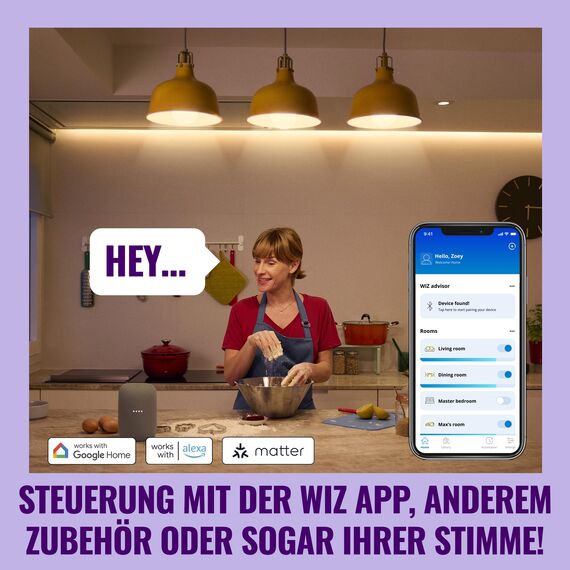 WiZ Smart LED A60-Lampe, Tunable White, E27-Sockel, 100 W, 1521 Lumen, dimmbar, funktioniert mit Alexa, Google Assistant, und Apple Home, 1er Pack