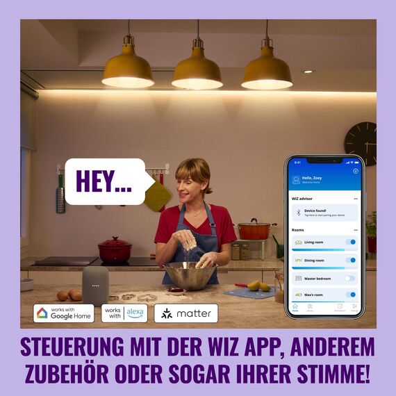 WiZ Smart LED A60-Lampe, Color und Tunable White, E27-Sockel, äquivalent 100 W, 2200–6500 K, 1521 Lumen, dimmbar, funktioniert mit Alexa, Google Assistant, und Apple HomeKit, 2er Pack