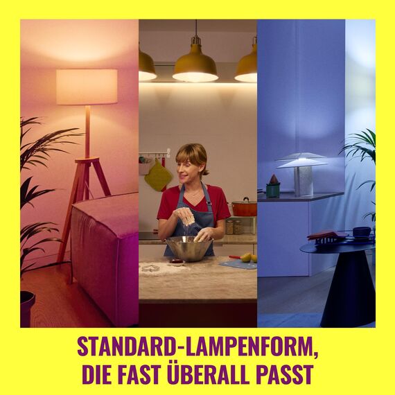 WiZ Smart LED A60-Lampe, Color und Tunable White, E27-Sockel, äquivalent 100 W, 2200–6500 K, 1521 Lumen, dimmbar, funktioniert mit Alexa, Google Assistant, und Apple HomeKit, 2er Pack