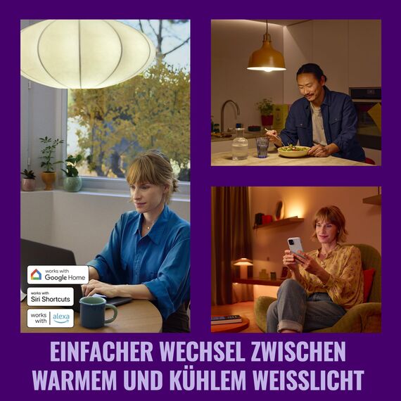 WiZ Smart LED A60-Lampe, Color und Tunable White, E27-Sockel, äquivalent 100 W, 2200–6500 K, 1521 Lumen, dimmbar, funktioniert mit Alexa, Google Assistant, und Apple HomeKit, 2er Pack