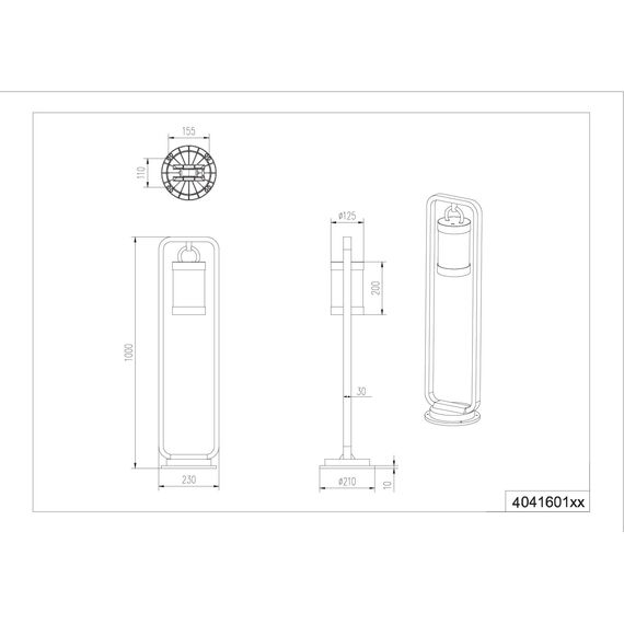 Trio Leuchten Außen Wegeleuchte Sambesi 404160124, Alumniumguss Rostfarbig, Acryl klar, exkl. 1 x E27, 100 cm
