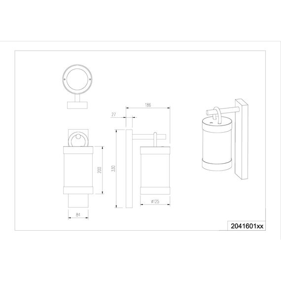 Trio Leuchten Außen Wandleuchte Sambesi 204160124, Alumniumguss Rostfarbig, Acryl klar, exkl. 1 x E27