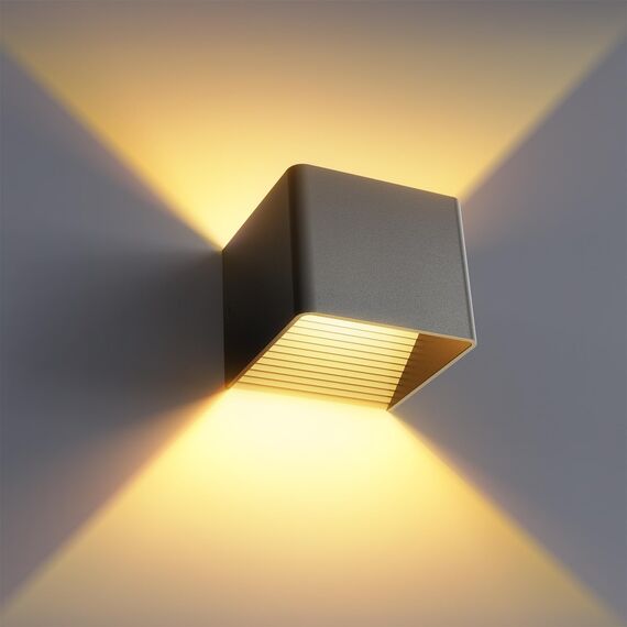 HANDSONIC LED Wandleuchte Innen - Schwarz Wandlampe innen 7W Up and Down leuchten innen Moderne LED Aluminium Wandleuchten Für Wohnzimmer, Schlafzimmer, Flur, Balkon, Treppenhaus - Warmweiß 3000K