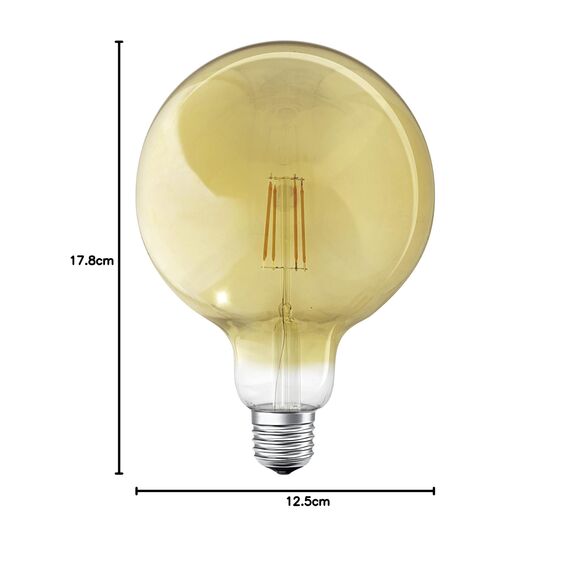 LEDVANCE Klassische Globe-Form mit Glühwendel-Design mit WiFi-Technologie, 6W, Warm weiß, E27, 1-er Pack