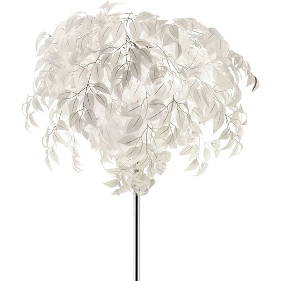 RL LIVE YOUR LIGHT Reality Leuchten Stehleuchte Leavy R40463001, Metall Nickel matt, Schirm Kunststoff weiß, 70 x 70 x 180 cm