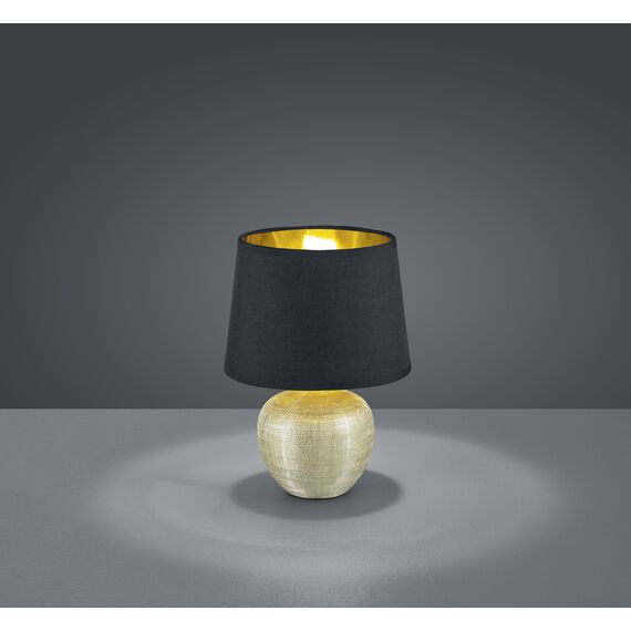 Reality Leuchten R50621079 Luxor, Tischleuchte, Keramik, E14, Gold, 18 x 18 x 26 cm (Packung mit 2)