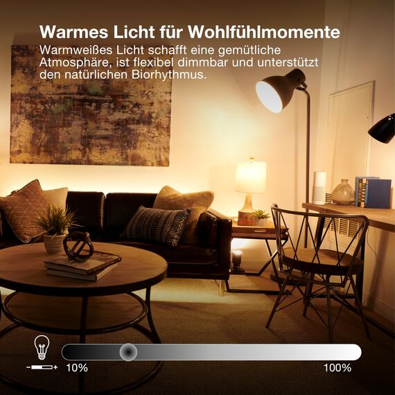 LEDVANCE Smarte LED-Lampe mit WiFi Technologie, Sockel E27, Dimmbar, Warmweiß (2700 K), ersetzt Glühlampen mit 60 W, SMART+ WiFi Classic Dimmable, 1 Stück (1er Pack), Birne