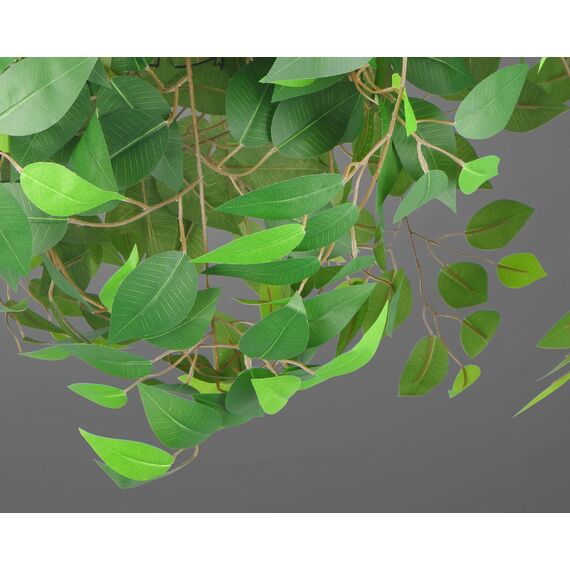 Reality Leuchten Deckenleuchte Leavy R60463015, Metall Schwarz matt, Blätter Kunststoff grün, exkl. 3x E14