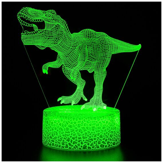 ZNZ 3D Lampe, LED Illusion Nachtlicht, 16 Farbwechsel 4 Models mit Remote & Smart Touch Stimmungslichter, Nachttischlampe Dinosaurier Geschenke für Männer Mädchen Jungen Kinder