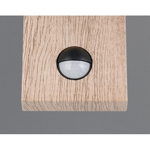 Trio Leuchten Außen Wandleuchte Sambesi 204169135, Aluminium Druckguss Anthrazit mit Holznachbildung, exkl. 1x E27, Bewegungssensor, Holzfarbig