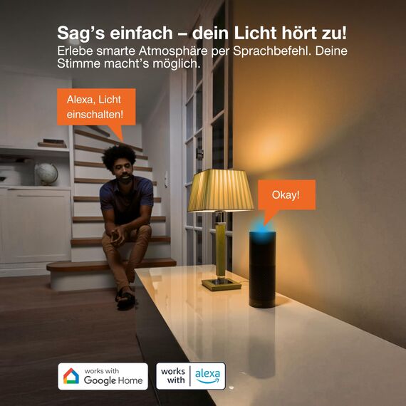 LEDVANCE Smarte LED-Lampe mit WiFi Technologie, Sockel E27, Dimmbar, Warmweiß (2700 K), ersetzt Glühlampen mit 60 W, SMART+ WiFi Classic Dimmable, 1 Stück (1er Pack), Birne