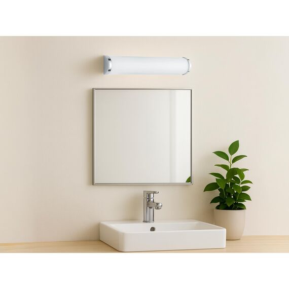 Trio Leuchten Wandleuchte Xavi 2803031-06, Metall Chrom, Glas weiß satiniert, exkl. 3x E14