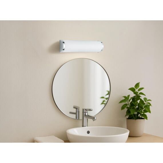 Trio Leuchten Wandleuchte Xavi 2803021-06, Metall Chrom, Glas weiß satiniert, exkl. 2x E14