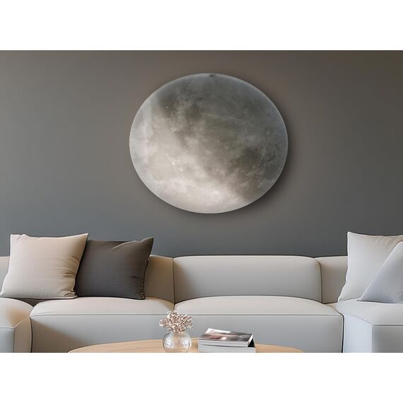 Trio Leuchten LED Deckenleuchte Lunar 627516000, Acryl mit Mondmotiv, Mondphase wechselbar, 1 x 40 Watt LED, Helligkeit einstellbar, Nachtlicht Funktion, inkl. Fernbedienung, Weiß