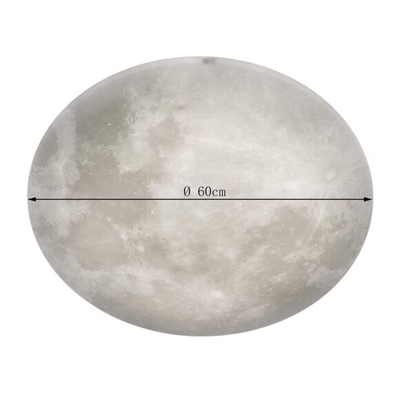 Trio Leuchten LED Deckenleuchte Lunar 627516000, Acryl mit Mondmotiv, Mondphase wechselbar, 1 x 40 Watt LED, Helligkeit einstellbar, Nachtlicht Funktion, inkl. Fernbedienung, Weiß