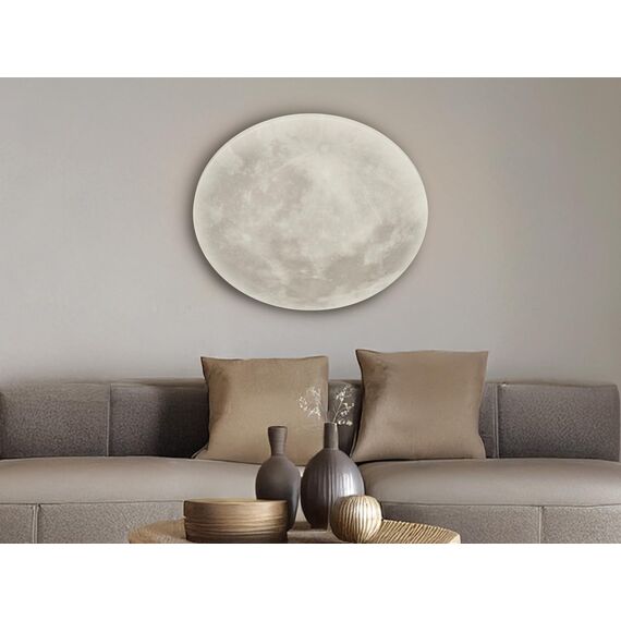 Trio Leuchten LED Deckenleuchte Lunar 627514000, Acryl mit Mondmotiv, Mondphase wechselbar, 1 x 22 Watt LED, Helligkeit einstellbar, Nachtlich Funktion, inkl. Fernbedienung, Weiß