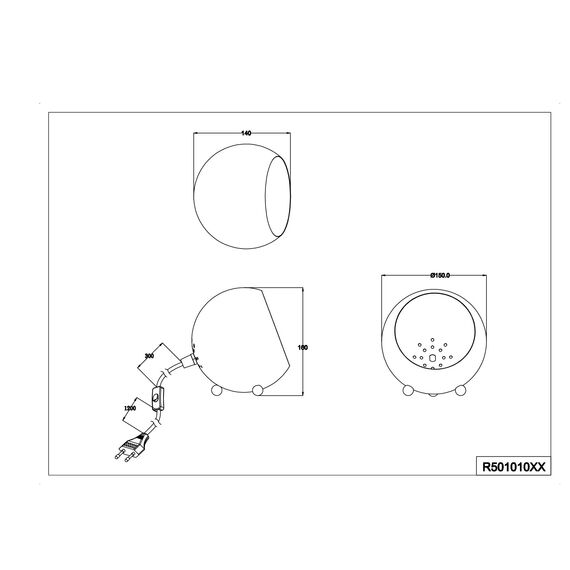 Reality Leuchten Tischleuchte Billy R50101032, Metall schwarz matt/goldfarbig, E14 Fassung, 14 x 15 x 15 cm (Packung mit 2)