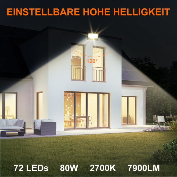 DUSKTEC LED Strahler RGB mit Stecker Dimmbar, Außenstrahler Bunt 80W 2 Stück, Outdoor LED Fluter Warmweiss 230V, Smart Flutlicht Flutlichtstrahler Bluetooth APP Steuerbar für Baum Garten Innen