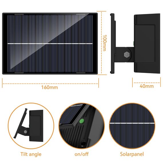 Talwei Solar Wandleuchte Aussen Up and Down Leuchten Solarleuchte für Außen Warmweiß Led Beleuchtung Wasserdichte Wandleuchte Wand kabellos Wasserdichte Zaun (2, 6 LEDs)