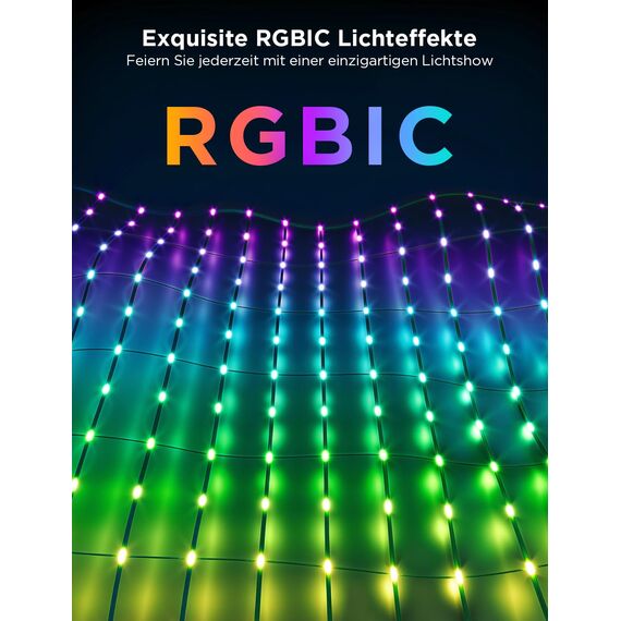 Govee Lichterkette Netz für Büsche mit 480 LEDs, 0.87×2.9M Smart Lichternetz Außen mit Vielfältige Modi, DIY Funktion für Strauch, Rasen Dekor, Kompatibel mit Matter Alexa, IP67 Wasserdicht