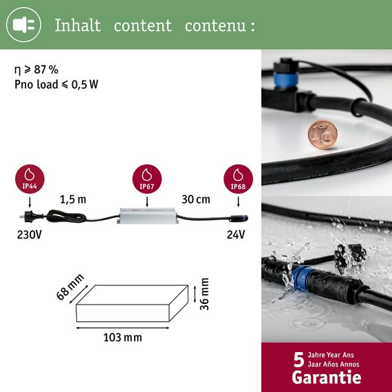 Paulmann Beleuchtungssystem Plug&Shine Trafo 75 W 98849 Silber