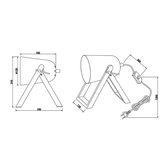 Reality Leuchten R50721031 Marc, Tischleuchte, E27, Weiß, 12.5 x 19.5 x 21 cm
