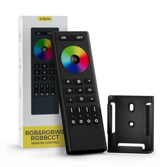 SEZO RC03RFB RGB RGBW RGBCCT 2.4G RF Wireless Fernbedienung 4-Zone Group Control Mehrere Farbmodi Kompatibel mit WB5 C03W C03RF C04W C04RF C05W C05RF Controller (keine 2PCS AAA Batterien)