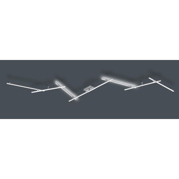 Außergewöhliche LED Schienenleuchte für Wand und Decke aus Metall Silber matt 345cm lang