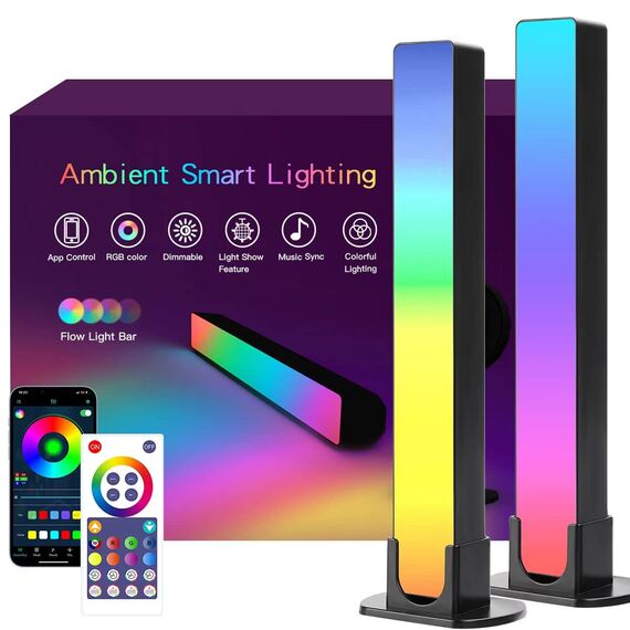 LED Lightbar, LED TV Hintergrundbeleuchtung, Gaming Lampe funktioniert RGB Ambient Smart LED Lampe Sync mit Musik und APP Control Steuerung für Gaming, Deko, PC, TV, Raumdekoration