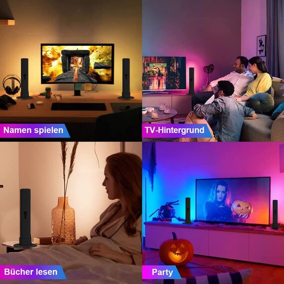 LED Lightbar, LED TV Hintergrundbeleuchtung, Gaming Lampe funktioniert RGB Ambient Smart LED Lampe Sync mit Musik und APP Control Steuerung für Gaming, Deko, PC, TV, Raumdekoration