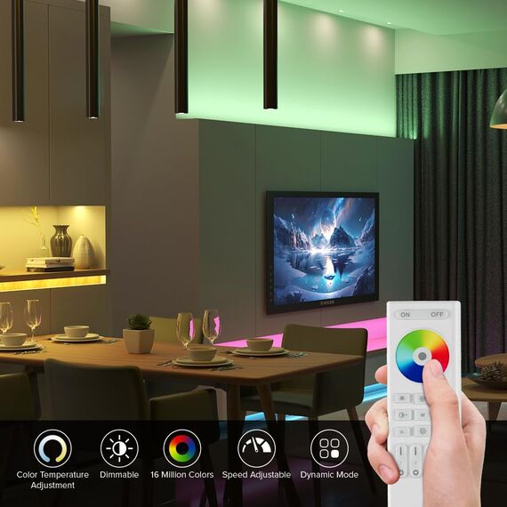 SEZO RC03RFW RGB RGBW RGBCCT 2.4G RF Wireless Fernbedienung 4-Zone Group Control Mehrere Farbmodi Kompatibel mit WB5 C03W C03RF C04W C04RF C05W C05RF LED Controller (keine 2PCS AAA Batterien)