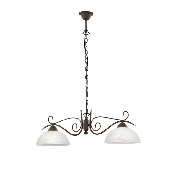 Reality Leuchten R3432-24 Pendelleuchte, Glas, Metall, E27, Rostfarben, 83x150 cm