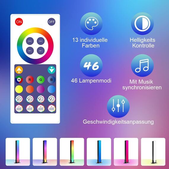 LED Lightbar, LED TV Hintergrundbeleuchtung, Gaming Lampe funktioniert RGB Ambient Smart LED Lampe Sync mit Musik und APP Control Steuerung für Gaming, Deko, PC, TV, Raumdekoration
