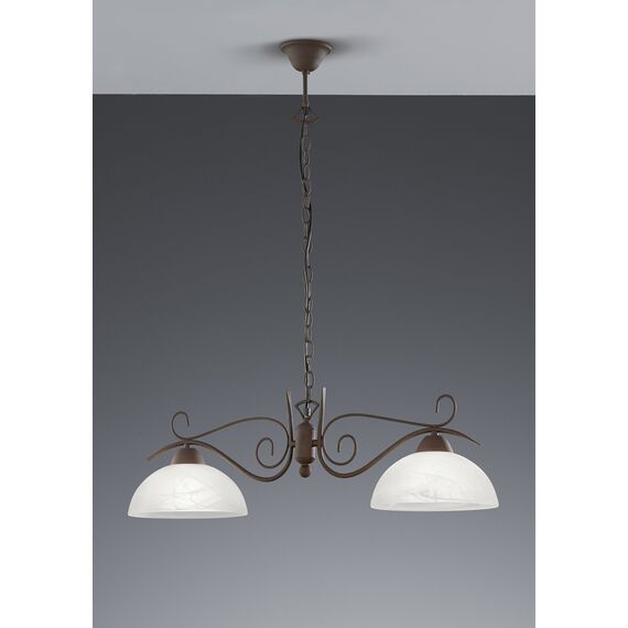 Reality Leuchten R3432-24 Pendelleuchte, Glas, Metall, E27, Rostfarben, 83x150 cm