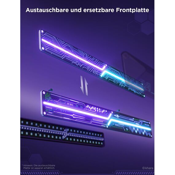 Govee x EVANGELION Glide LED Wandleuchte, Gaming Wall Light RGBIC, DIY Mecha-Stil Formen, Gaming Licht Deko für Spielzimmer, Smart Wandlampe Kompatibel mit Matter und Alexa, 6pcs und 2 Ecken