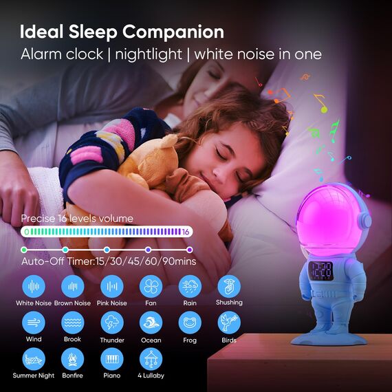 Tageslichtwecker Sonnenaufgang Lichtwecker Wecker mit Licht, Sunrise Wake Up, Smart Bluetooth Lautsprecher, 30 White Noise,Timer,Dual Alarm, Dimmbare Nachtlicht mit Farbewechel für Erwachsene & Kinder