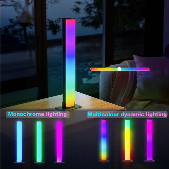 Auplf RGBIC LED Lightbar, TV Hintergrundbeleuchtung mit Bewegungsmelder USB-Anschluss, Musik Sync, APP Steuerung dimmbar für PC, Fernseher, Raumdekoration - 2PCS