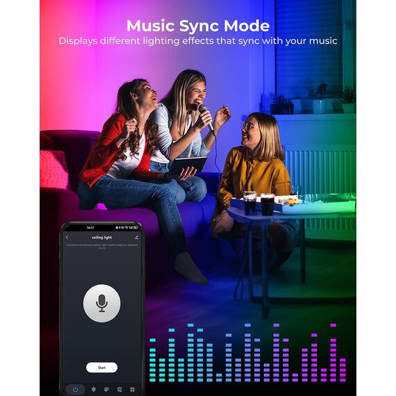 Matane Smart LED Deckenleuchte RGB Farbwechsel Dimmbar, 24W Deckenlampe mit APP Steuerung, 3000K-6500K Lampen Kompatibel mit Alexa, für Jugendzimmer Wohnzimmer Schlafzimmer Kinderzimmer Rund Weiß 28cm