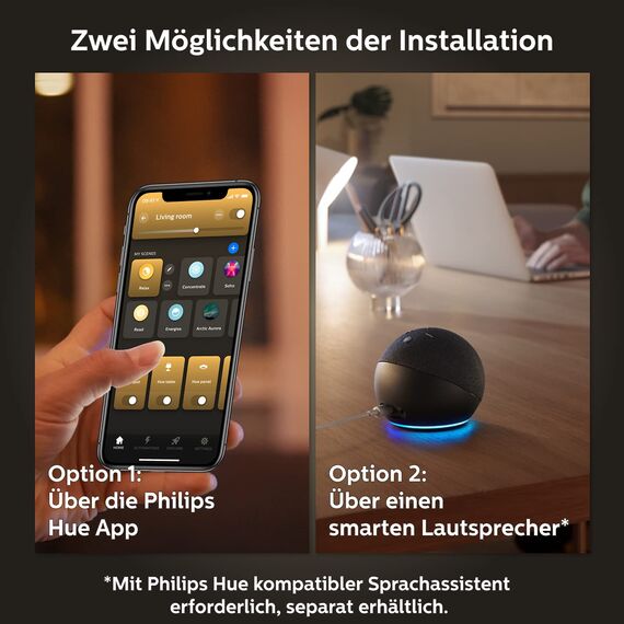 Philips Hue White Ambiance E27 3er Starter Set inkl. Smart Button, dimmbar, alle Weißschattierungen, steuerbar via App, kompatibel mit Amazon Alexa (Echo, Echo Dot)