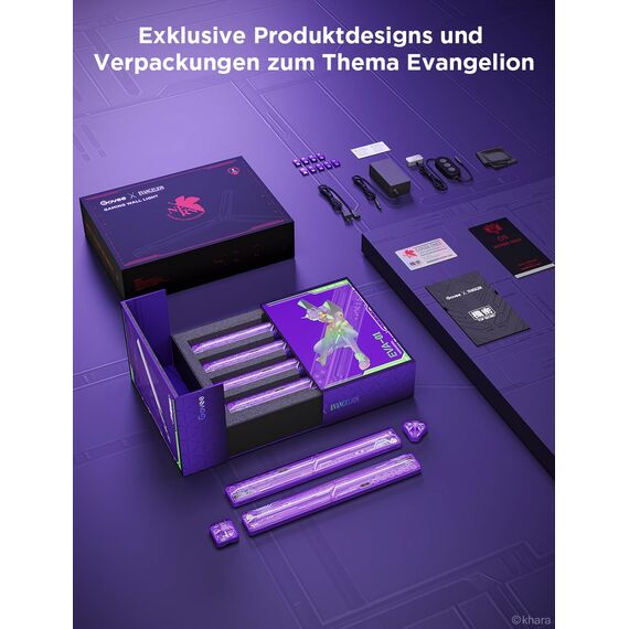 Govee x EVANGELION Glide LED Wandleuchte, Gaming Wall Light RGBIC, DIY Mecha-Stil Formen, Gaming Licht Deko für Spielzimmer, Smart Wandlampe Kompatibel mit Matter und Alexa, 6pcs und 2 Ecken