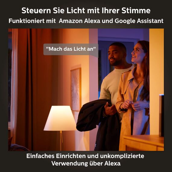 Philips Hue White Ambiance E27 3er Starter Set inkl. Smart Button, dimmbar, alle Weißschattierungen, steuerbar via App, kompatibel mit Amazon Alexa (Echo, Echo Dot)