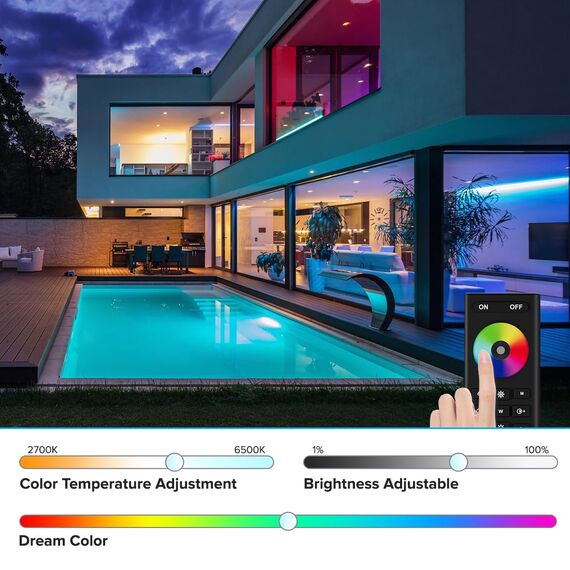 SEZO RC03RFB RGB RGBW RGBCCT 2.4G RF Wireless Fernbedienung 4-Zone Group Control Mehrere Farbmodi Kompatibel mit WB5 C03W C03RF C04W C04RF C05W C05RF Controller (keine 2PCS AAA Batterien)