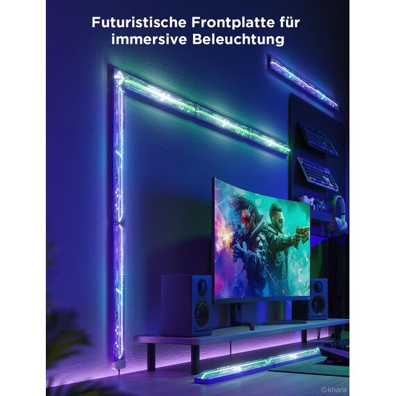 Govee x EVANGELION Glide LED Wandleuchte, Gaming Wall Light RGBIC, DIY Mecha-Stil Formen, Gaming Licht Deko für Spielzimmer, Smart Wandlampe Kompatibel mit Matter und Alexa, 6pcs und 2 Ecken