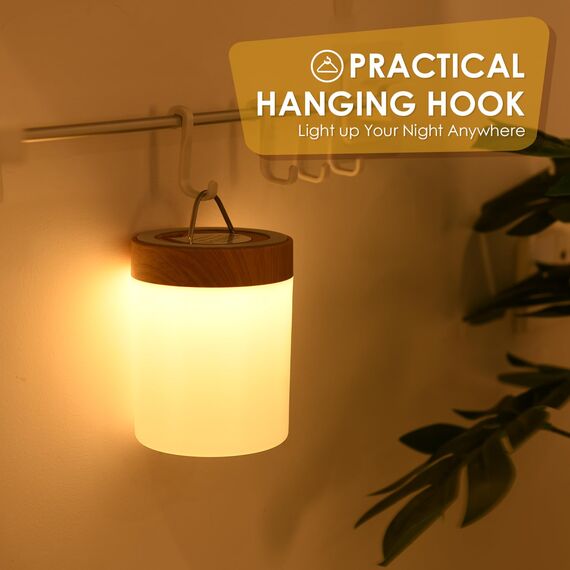 Auxmir Nachtlicht Nachttischlampe Touch Dimmbar mit 256 RGB Farben 5 Modi, 3000mAh Tischlampe Kabellos USB Aufladbar Timing Funktion, Tragbar LED Lampe Stilllicht Kinder für Schlafzimmer Wohnzimmer