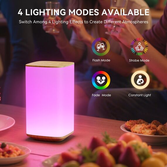 Auxmir Nachtlicht Nachttischlampe Touch Dimmbar, 4000mAh Aufladbar LED Tischlampe Kabellos mit 256 RGB Farben 4 Modi, Stilllicht Baby mit Fernbedienung & Timing Funktion, Lampe für Deko Schlafzimmer
