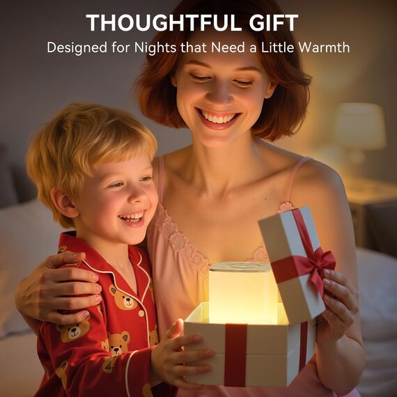 Auxmir Nachtlicht Nachttischlampe Touch Dimmbar, 4000mAh Aufladbar LED Tischlampe Kabellos mit 256 RGB Farben 4 Modi, Stilllicht Baby mit Fernbedienung & Timing Funktion, Lampe für Deko Schlafzimmer