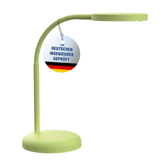 MAUL Schreibtischlampe LED MAULjoy | Kleine Schreibtischlampe mit Standfuß | Moderne Tischlampe für Schreibtisch, Büro | Flexible LED Lampe mit 3000K warmweißem LED Licht | Lime