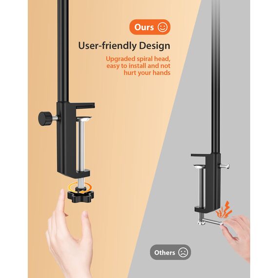 iFalarila Desk Lamp 10W Schreibtischlampe Dimmbar mit Fernbedienungen - 160 LED Super Helle Klemmleuchte mit USB-Adapter | 3 Farbtemperaturen & 10 Helligkeitsstufen | 70cm Flexiblem Schwanenhals