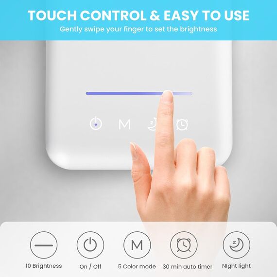 BIENSER Schreibtischlampe LED Dimmbar - 560LM Bürolampe Desk Lamp mit 5 Farbmodi & 10 Helligkeitsstufen, Schreibtisch Lampe mit Nachtlicht, USB-Anschluss, Memory-Funktion & Auto Timer, 10W - Weiß